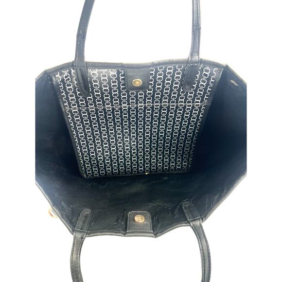 TORY BURCH Gemini Link Tote Black Shopper Large Bag Purse Luxury Designer - Picture 9 of 9